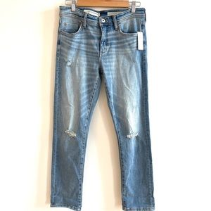 Pilcro Slim Boyfriend Crop Distressed Jeans